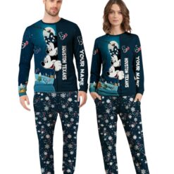 Custom Name Houston Texans Cartoon Mouse Couple Christmas Matching Pajamas Set image Custom Name Houston Texans Cartoon Mouse Couple Christmas Matching Pajamas Set Product Photo 4