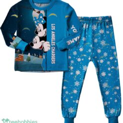 Custom Name Los Angeles Chargers Cartoon Mouse Couple Christmas Matching Pajamas Set image Custom Name Los Angeles Chargers Cartoon Mouse Couple Christmas Matching Pajamas Set Product Photo 2