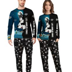 Custom Name Los Angeles Kings Cartoon Mouse Couple Christmas Matching Pajamas Set image Custom Name Los Angeles Kings Cartoon Mouse Couple Christmas Matching Pajamas Set Product Photo 4