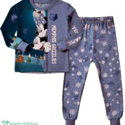 Custom Name Memphis Grizzlies Cartoon Mouse Couple Christmas Matching Pajamas Set image Custom Name Memphis Grizzlies Cartoon Mouse Couple Christmas Matching Pajamas Set Product Photo 2