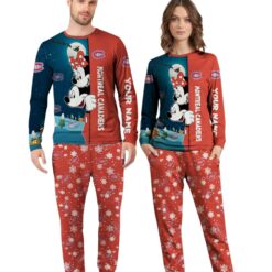 Custom Name Montreal Canadiens Cartoon Mouse Couple Christmas Matching Pajamas Set image Custom Name Montreal Canadiens Cartoon Mouse Couple Christmas Matching Pajamas Set Product Photo 4