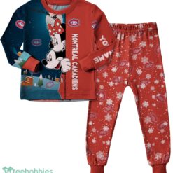 Custom Name Montreal Canadiens Cartoon Mouse Couple Christmas Matching Pajamas Set image Custom Name Montreal Canadiens Cartoon Mouse Couple Christmas Matching Pajamas Set Product Photo 2