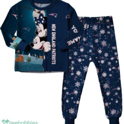 Custom Name New England Patriots Cartoon Mouse Couple Christmas Matching Pajamas Set image Custom Name New England Patriots Cartoon Mouse Couple Christmas Matching Pajamas Set Product Photo 2