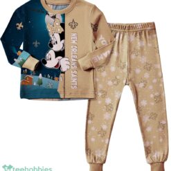 Custom Name New Orleans Saints Cartoon Mouse Couple Christmas Matching Pajamas Set image Custom Name New Orleans Saints Cartoon Mouse Couple Christmas Matching Pajamas Set Product Photo 3