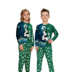 Custom Name New York Jets Cartoon Couple Christmas Matching Pajamas Set image Custom Name New York Jets Cartoon Couple Christmas Matching Pajamas Set Product Photo 2