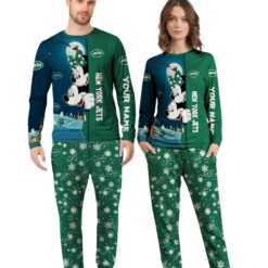Custom Name New York Jets Cartoon Couple Christmas Matching Pajamas Set image Custom Name New York Jets Cartoon Couple Christmas Matching Pajamas Set Product Photo 4