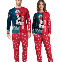 Custom Name Ottawa Senators Cartoon Mouse Couple Christmas Matching Pajamas Set image Custom Name Ottawa Senators Cartoon Mouse Couple Christmas Matching Pajamas Set Product Photo 4