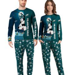 Custom Name Philadelphia Eagles Cartoon Mouse Couple Christmas Matching Pajamas Set image Custom Name Philadelphia Eagles Cartoon Mouse Couple Christmas Matching Pajamas Set Product Photo 2