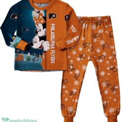 Custom Name Philadelphia Flyers Cartoon Mouse Couple Christmas Matching Pajamas Set image Custom Name Philadelphia Flyers Cartoon Mouse Couple Christmas Matching Pajamas Set Product Photo 2