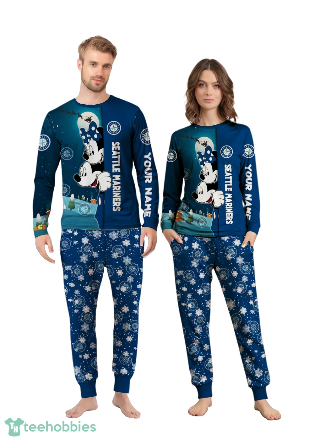 custom-name-seattle-mariners-cartoon-mouse-couple-christmas-matching-pajamas-set.jpg Custom Name Seattle Mariners Cartoon Mouse Couple Christmas Matching Pajamas Set Product Photo 3