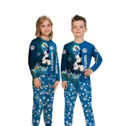 Custom Name Toronto Blue Jays Cartoon Mouse Couple Christmas Matching Pajamas Set image Custom Name Toronto Blue Jays Cartoon Mouse Couple Christmas Matching Pajamas Set Product Photo 2