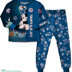 Custom Name Toronto Blue Jays Cartoon Mouse Couple Christmas Matching Pajamas Set image Custom Name Toronto Blue Jays Cartoon Mouse Couple Christmas Matching Pajamas Set Product Photo 3