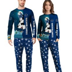 Custom Name Vancouver Canucks Cartoon Mouse Couple Christmas Matching Pajamas Set image Custom Name Vancouver Canucks Cartoon Mouse Couple Christmas Matching Pajamas Set Product Photo 4