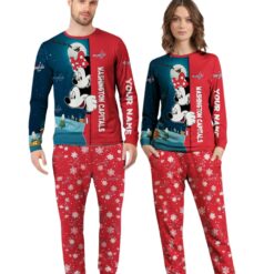 Custom Name Washington Capitals Cartoon Mouse Couple Christmas Matching Pajamas Set image Custom Name Washington Capitals Cartoon Mouse Couple Christmas Matching Pajamas Set Product Photo 4