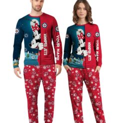 Custom Name Winnipeg Jets Cartoon Mouse Couple Christmas Matching Pajamas Set image Custom Name Winnipeg Jets Cartoon Mouse Couple Christmas Matching Pajamas Set Product Photo 3