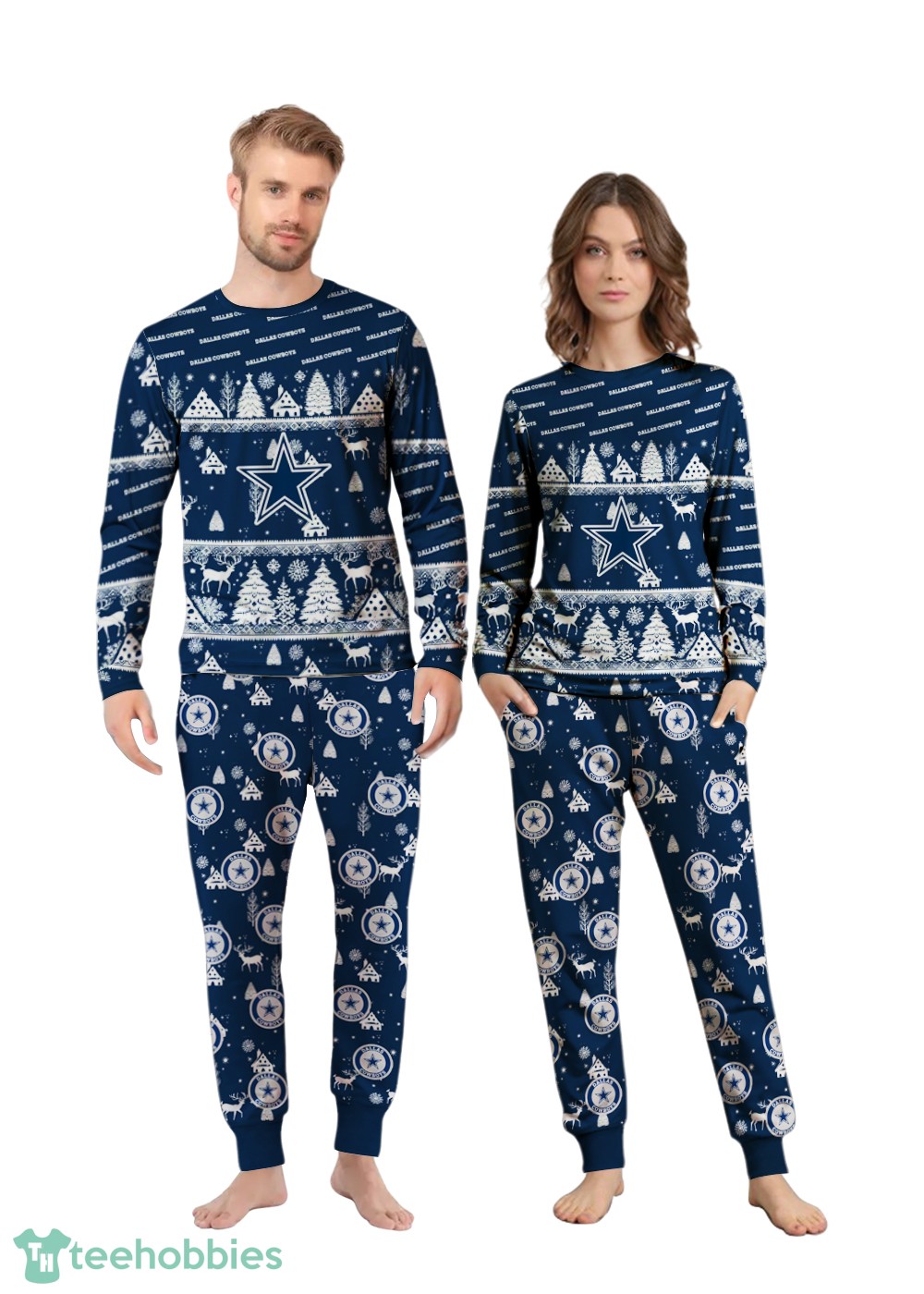 Dallas Cowboys Christmas Pattern Family Matching Pajamas Sets Best Gift For Christmas image Dallas Cowboys Christmas Pattern Family Matching Pajamas Sets Best Gift For Christmas Product Photo 4