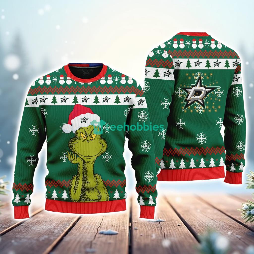 Dallas Stars The Grinch Funny Merry Christmas Uglly Sweater 3D New Trend Dallas Stars The Grinch Funny Merry Christmas Uglly Sweater 3D New Trend Product Photo 1