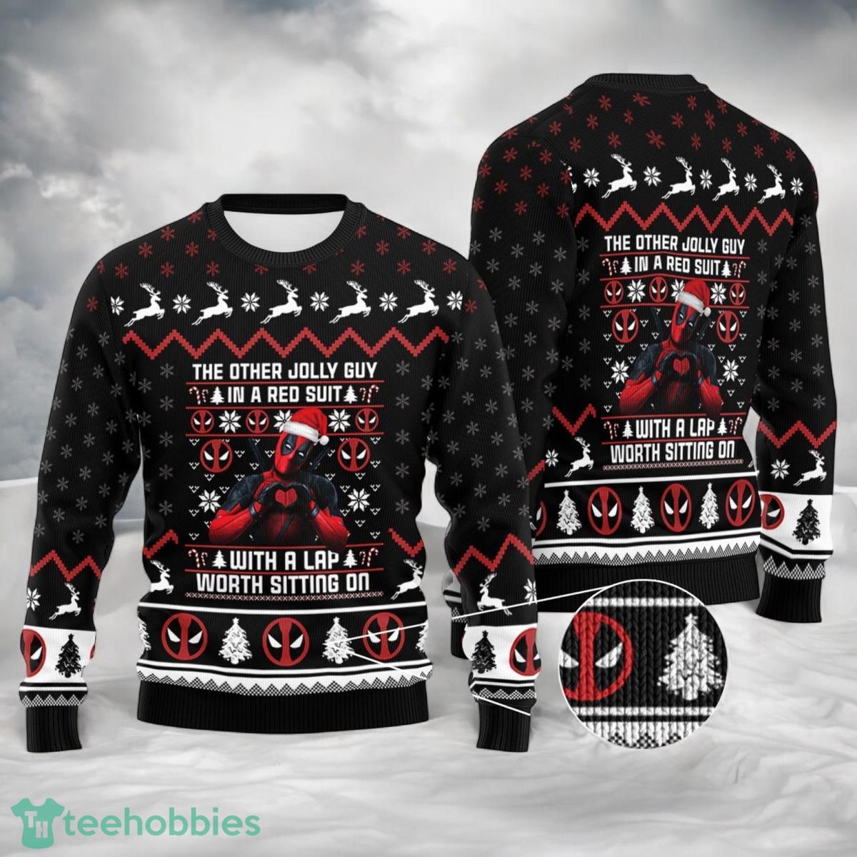 Deadpool Christmas 3D Ugly Sweater For Men And Women Deadpool Christmas 3D Ugly Sweater For Men And Women Product Photo 1
