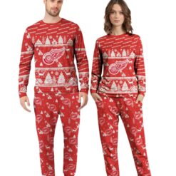 Detroit Red Wings Christmas Pattern Family Matching Pajamas Sets Best Gift For Christmas image Detroit Red Wings Christmas Pattern Family Matching Pajamas Sets Best Gift For Christmas Product Photo 3