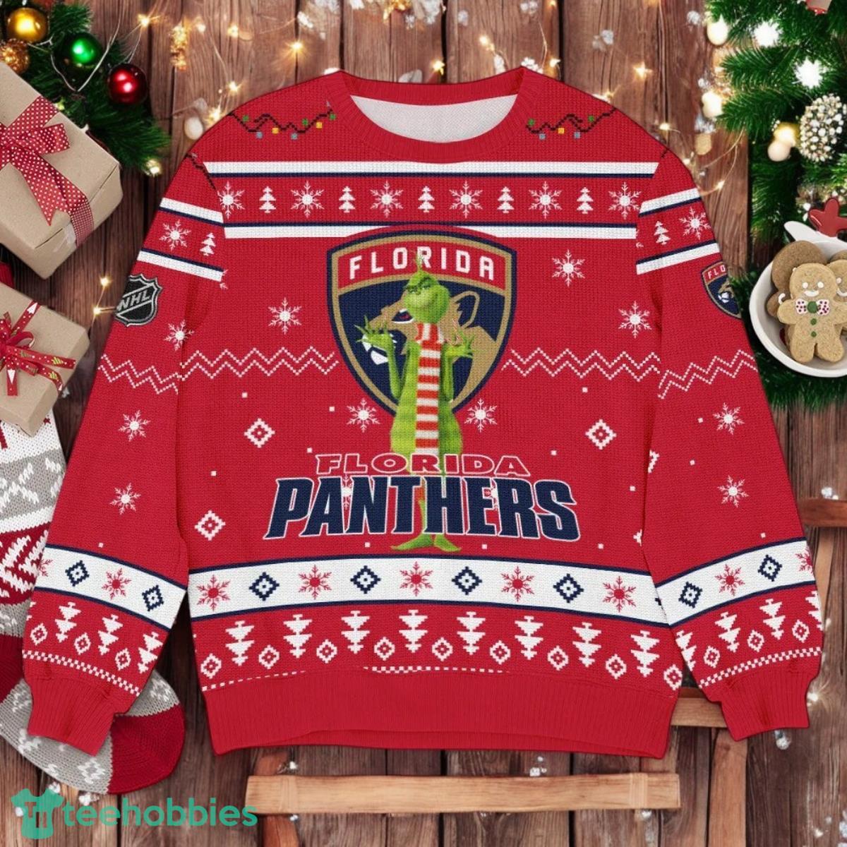 Florida Panthers NHL Grinch Ugly Christmas Sweater Team Holiday Christmas Gift Florida Panthers NHL Grinch Ugly Christmas Sweater Team Holiday Christmas Gift Product Photo 1