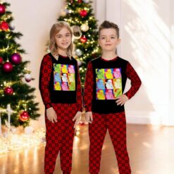 Funny Pop Art Poster Style Santa Christmas Family Matching Pajama Set image Funny Pop Art Poster Style Santa Christmas Family Matching Pajama Set Product Photo 2