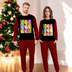 Funny Pop Art Poster Style Santa Christmas Family Matching Pajama Set image Funny Pop Art Poster Style Santa Christmas Family Matching Pajama Set Product Photo 4