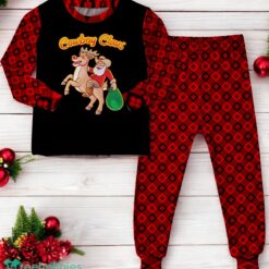 Funny Santa Claus Riding A Reindeer Family Matching Pajama Set image Funny Santa Claus Riding A Reindeer Family Matching Pajama Set Product Photo 2