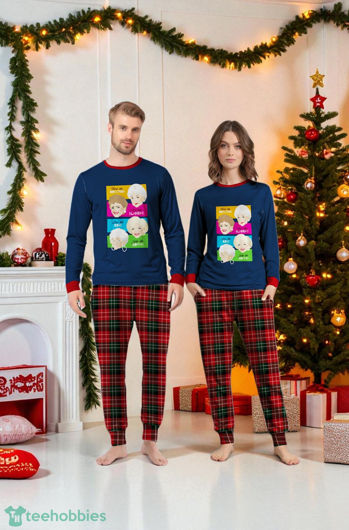 Funny The Golden Girls Think Like Dorothy Love Like Rose Christmas Matching Pajamas Family Set image Funny The Golden Girls Think Like Dorothy Love Like Rose Christmas Matching Pajamas Family Set Product Photo 4