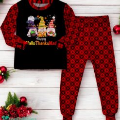 Gnomes Lover Halloween Happy Hallo ThanksMas Family Matching Pajama Set image Gnomes Lover Halloween Happy Hallo ThanksMas Family Matching Pajama Set Product Photo 3