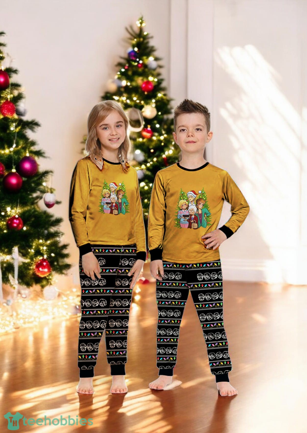 Golden Girls Christmas Pine Trees Family Matching Pajamas Set image Golden Girls Christmas Pine Trees Family Matching Pajamas Set Product Photo 1