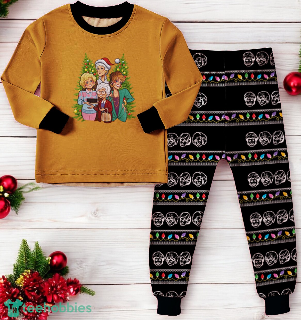 Golden Girls Christmas Pine Trees Family Matching Pajamas Set Golden Girls Christmas Pine Trees Family Matching Pajamas Set Product Photo 3