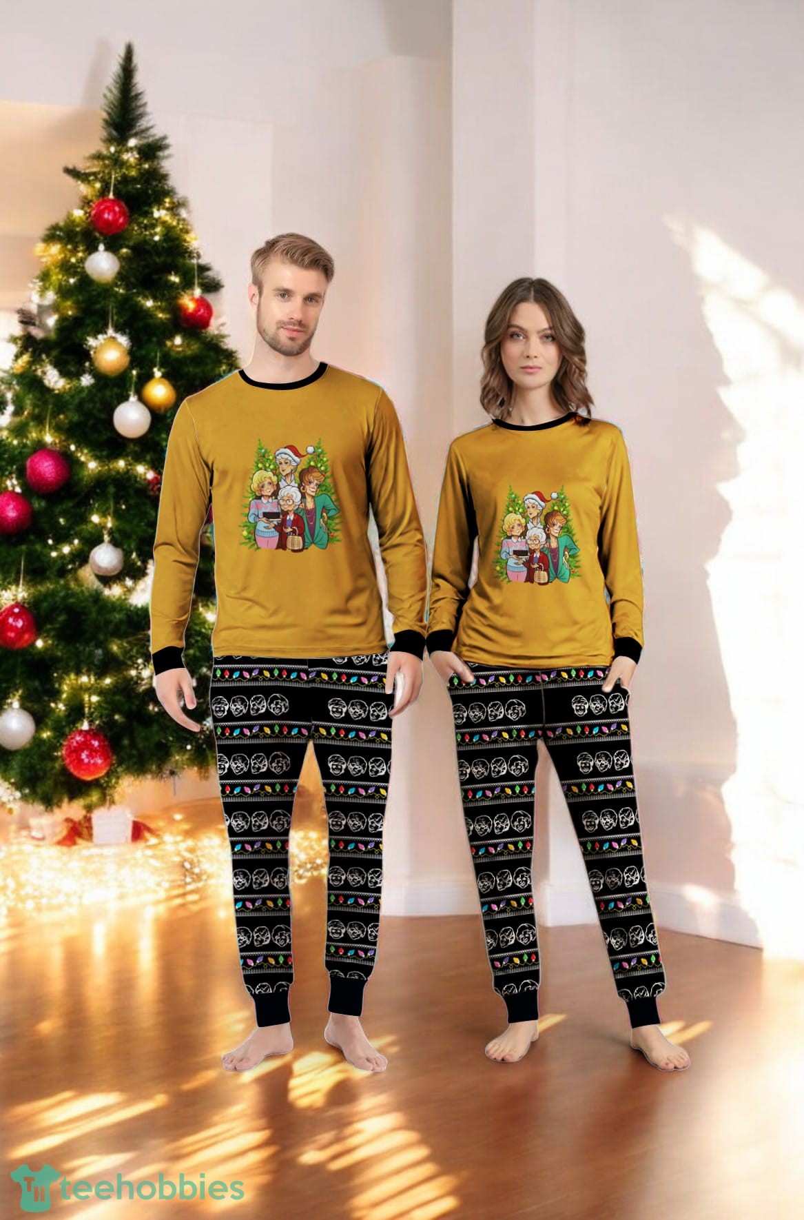 Golden Girls Christmas Pine Trees Family Matching Pajamas Set Golden Girls Christmas Pine Trees Family Matching Pajamas Set Product Photo 4