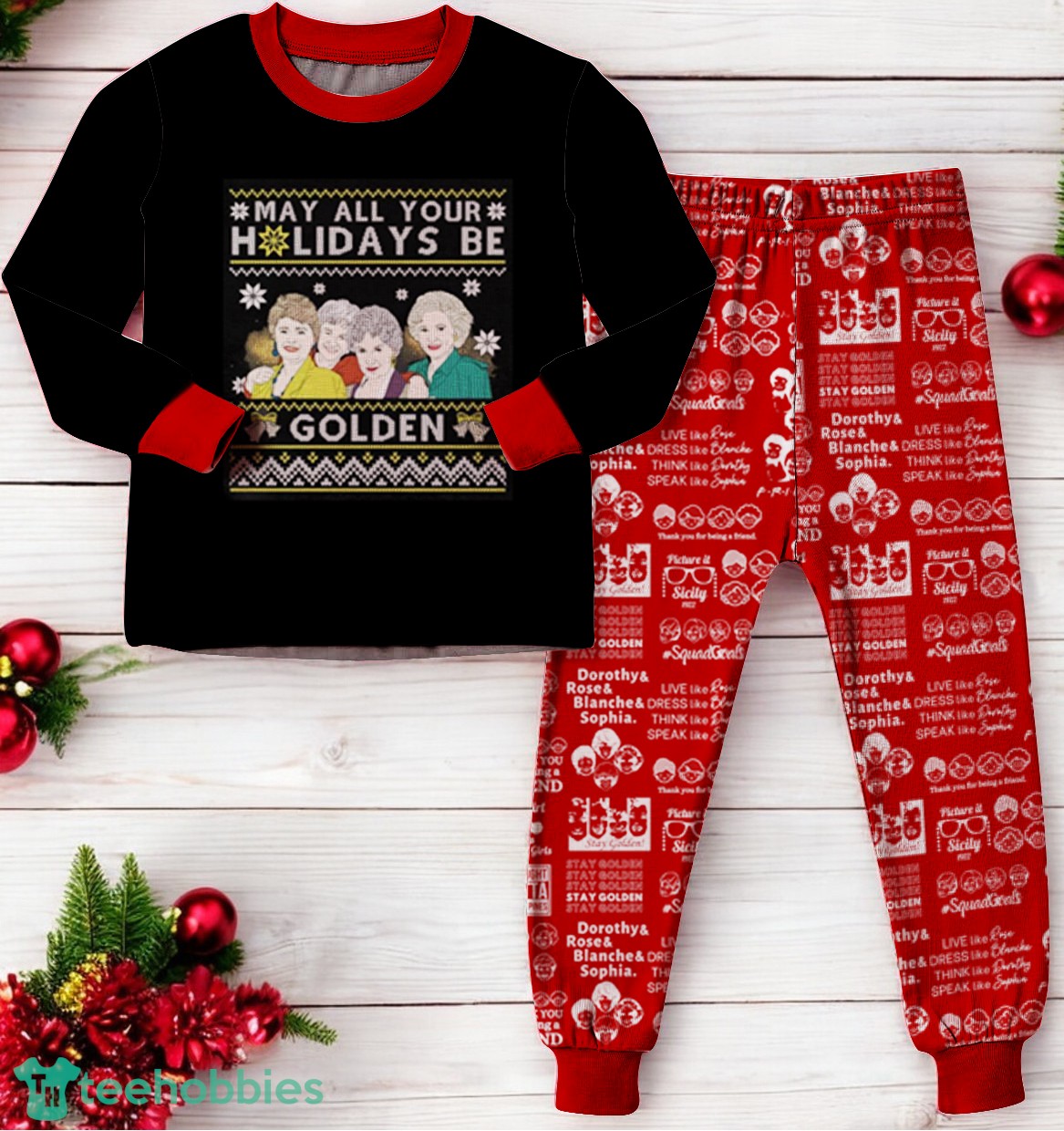Golden Girls May All Your Holidays Be Golden Christmas Family Matching Pajamas Set image Golden Girls May All Your Holidays Be Golden Christmas Family Matching Pajamas Set Product Photo 3