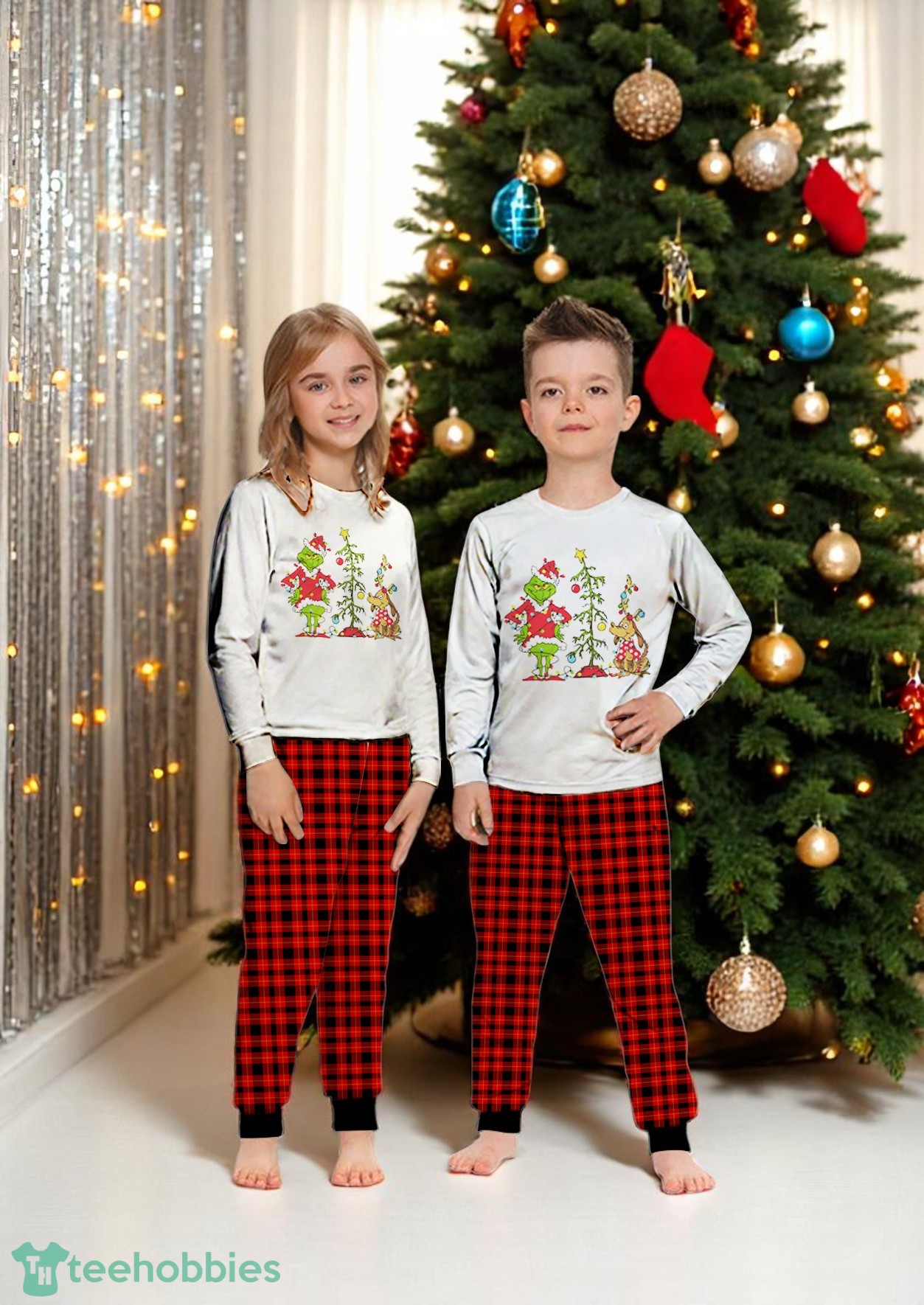 Green Character Grinch Christmas Family Matching Pajama Set Green Character Grinch Christmas Family Matching Pajama Set Product Photo 2