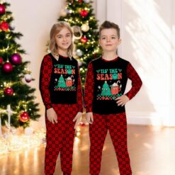 Groovy Tis The Season Christmas Hot Cocoa and Pine Tree Family Matching Pajama Set image Groovy Tis The Season Christmas Hot Cocoa and Pine Tree Family Matching Pajama Set Product Photo 2