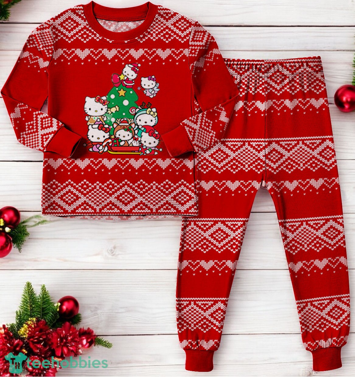 Hello Kittty Christmas Tree Family Matching Pajama Set image Hello Kittty Christmas Tree Family Matching Pajama Set Product Photo 2