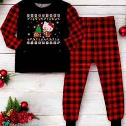 Hello Kitty Christmas Plaid Pajama Pants Family Matching Christmas Pajama Set image Hello Kitty Christmas Plaid Pajama Pants Family Matching Christmas Pajama Set Product Photo 2