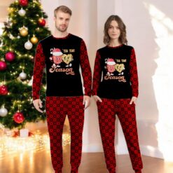 Hot Cocoa Mug and Cookie Tis the Season Groovy Christmas Family Matching Pajama Set image Hot Cocoa Mug and Cookie Tis the Season Groovy Christmas Family Matching Pajama Set Product Photo 3