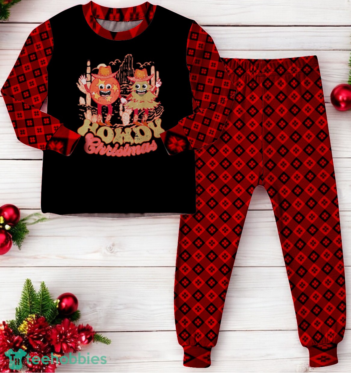 Howdy Christmas Tree and Cooki Family Matching Pajama Set Howdy Christmas Tree and Cooki Family Matching Pajama Set Product Photo 3