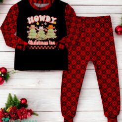 Howdy Christmas Tree Christmas Cowboy Family Matching Pajama Set image Howdy Christmas Tree Christmas Cowboy Family Matching Pajama Set Product Photo 2