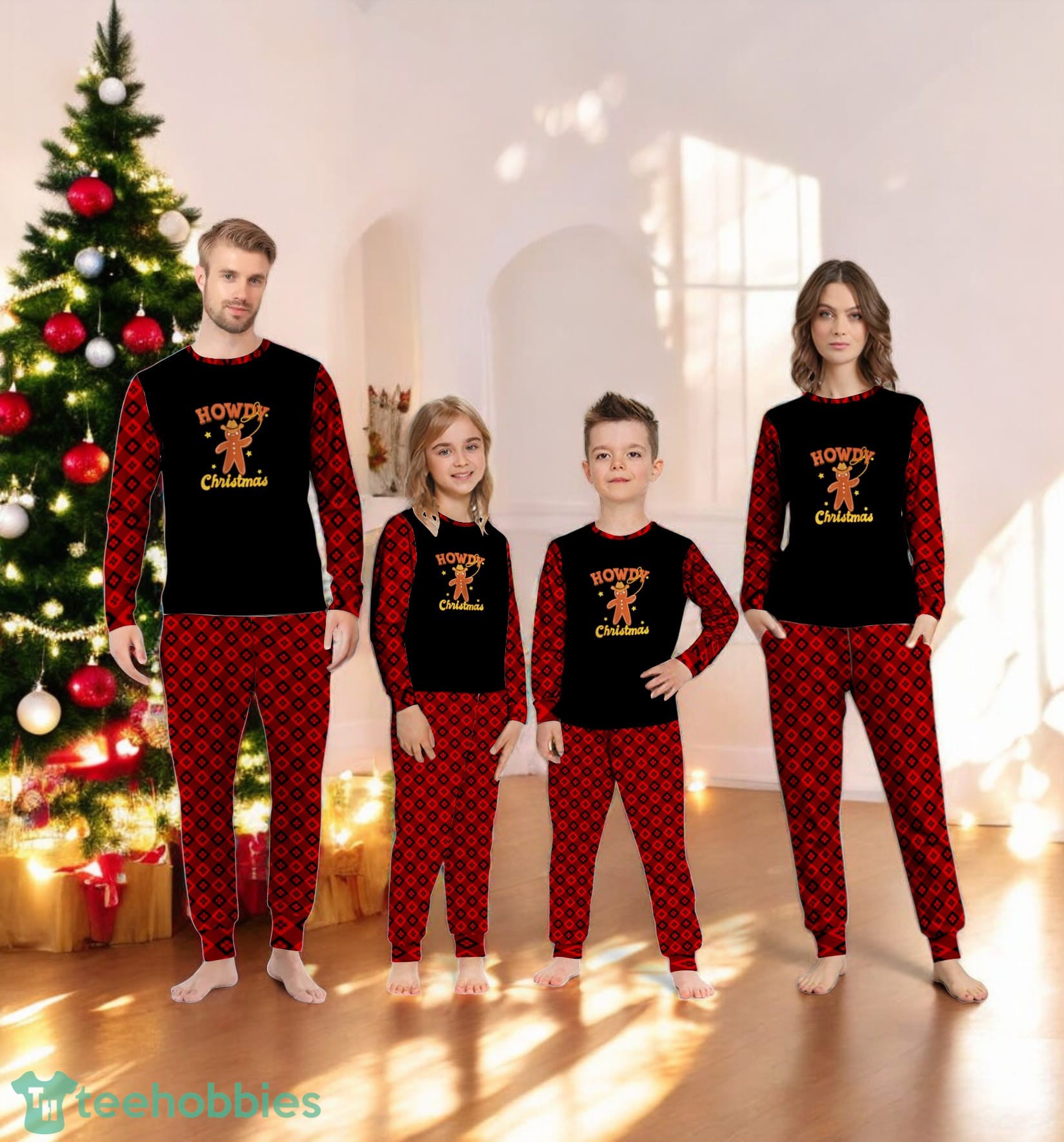 Howdy Gingerbread Man Cowboy Christmas Cowboy Family Matching Pajama Set Howdy Gingerbread Man Cowboy Christmas Cowboy Family Matching Pajama Set Product Photo 2