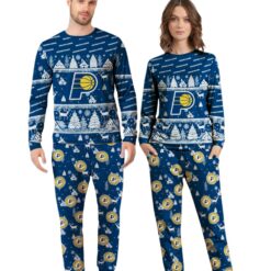 Indiana Pacers Christmas Pattern Family Matching Pajamas Sets Best Gift For Christmas image Indiana Pacers Christmas Pattern Family Matching Pajamas Sets Best Gift For Christmas Product Photo 2