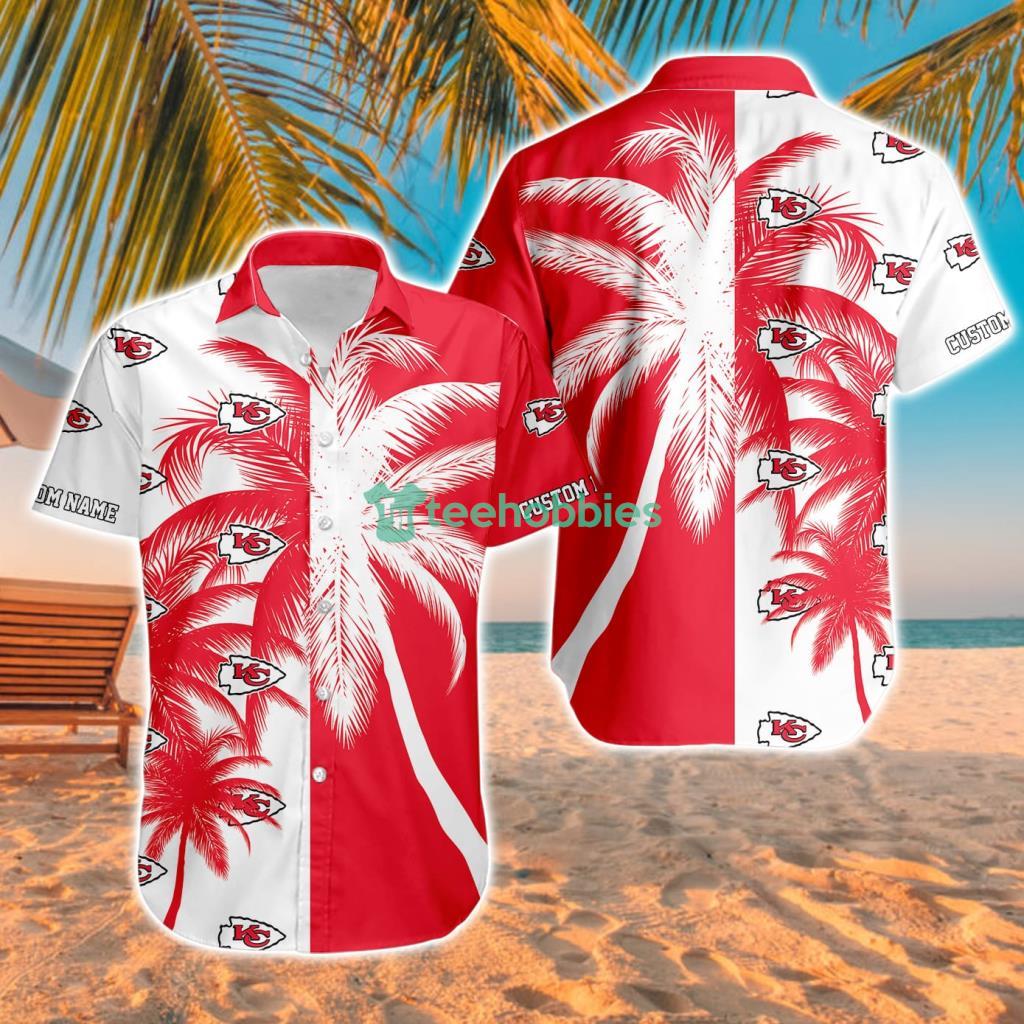 Kansas City Chiefs Nfl Aloha Tropical Hawaiian Shirt For Fans Custom Name image Kansas City Chiefs Nfl Aloha Tropical Hawaiian Shirt For Fans Custom Name Product Photo 1