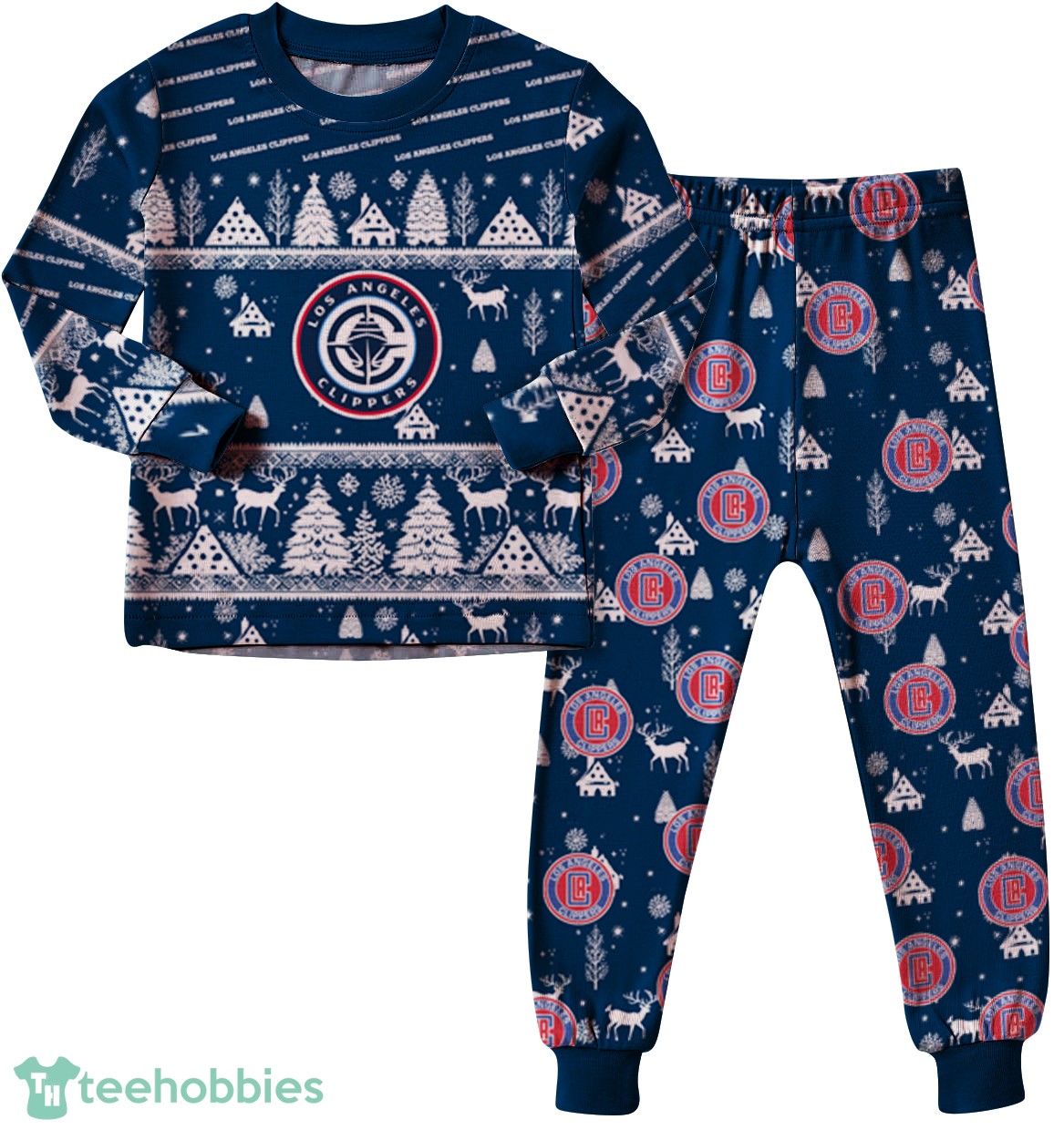 Los Angeles Clippers Christmas Pattern Family Matching Pajamas Sets Best Gift For Christmas image Los Angeles Clippers Christmas Pattern Family Matching Pajamas Sets Best Gift For Christmas Product Photo 2