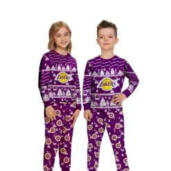 Los Angeles Lakers Christmas Pattern Family Matching Pajamas Sets Best Gift For Christmas image Los Angeles Lakers Christmas Pattern Family Matching Pajamas Sets Best Gift For Christmas Product Photo 3
