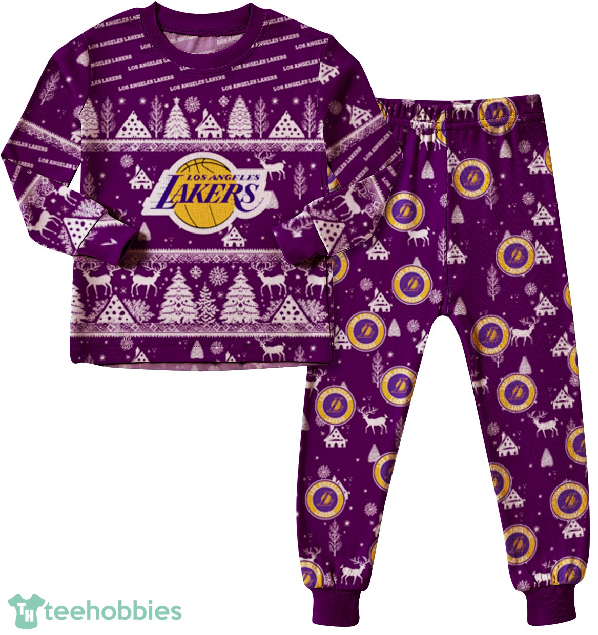 Los Angeles Lakers Christmas Pattern Family Matching Pajamas Sets Best Gift For Christmas image Los Angeles Lakers Christmas Pattern Family Matching Pajamas Sets Best Gift For Christmas Product Photo 1