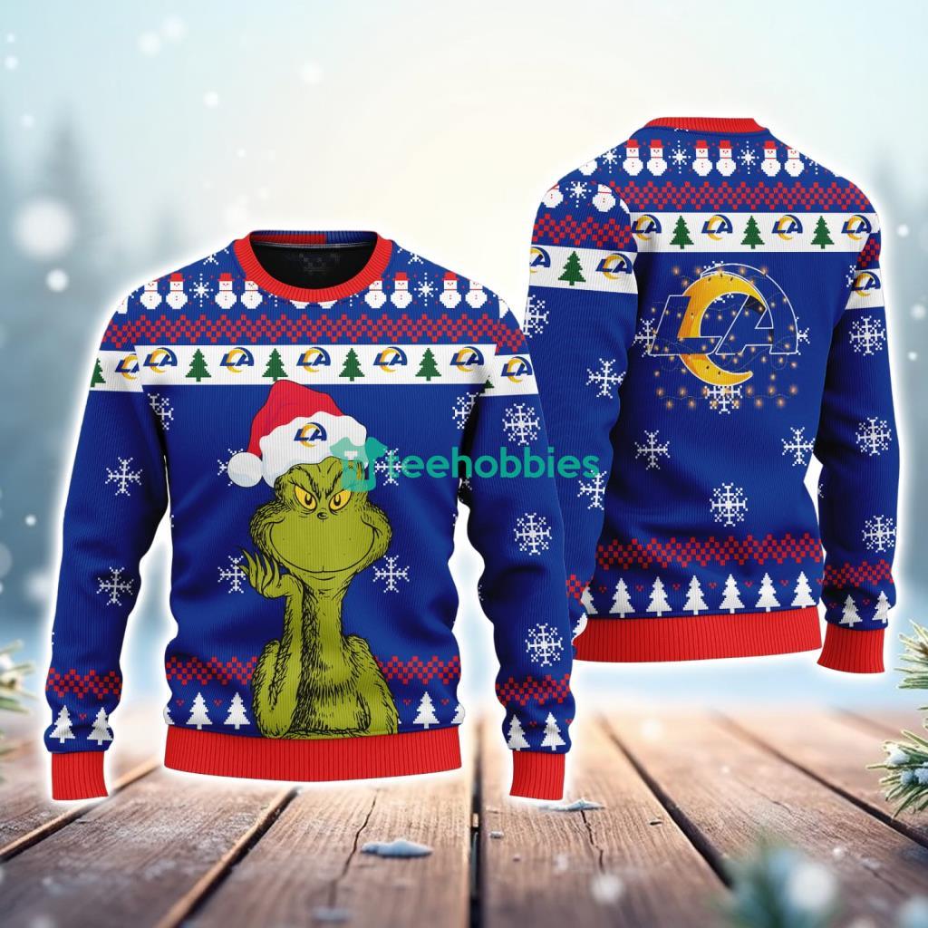 Los Angeles Rams NFL The Grinch Funny Merry Christmas Ugly Sweater 3D New Trend image Los Angeles Rams NFL The Grinch Funny Merry Christmas Ugly Sweater 3D New Trend Product Photo 1