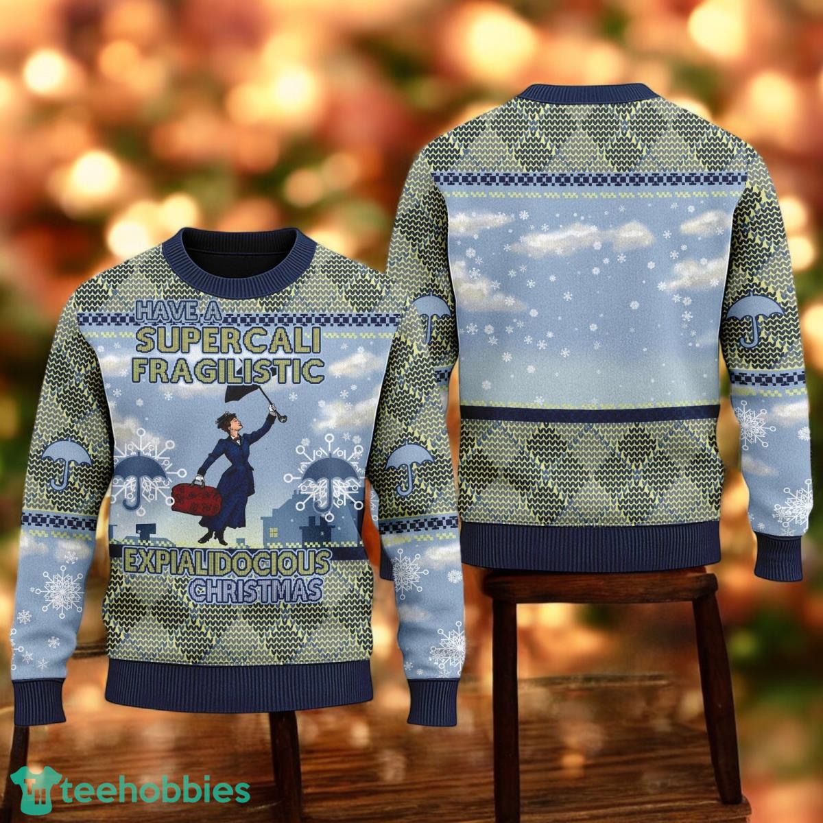 Mary Poppins Christmas Ugly Sweater Disney Mary Poppins Comedy Xmas Holiday Sweater image Mary Poppins Christmas Ugly Sweater Disney Mary Poppins Comedy Xmas Holiday Sweater Product Photo 1