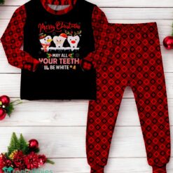 Merry Christmas May All Your Teeth Be White Dental Hygienist Family Matching Pajama Set image Merry Christmas May All Your Teeth Be White Dental Hygienist Family Matching Pajama Set Product Photo 3