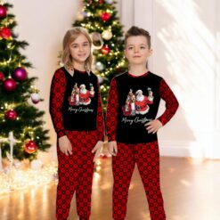 Merry Christmas Santa And Jesus Selfie Funny Xmas Family Matching Pajama Set image Merry Christmas Santa And Jesus Selfie Funny Xmas Family Matching Pajama Set Product Photo 2